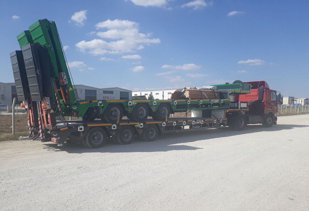 Jaunā Puspiekabe zema profila platforma pārvadāšana smagās tehnikas LIDER 2025  READY IN STOCK 50 TONS CAPACITY LOWBED: foto 7