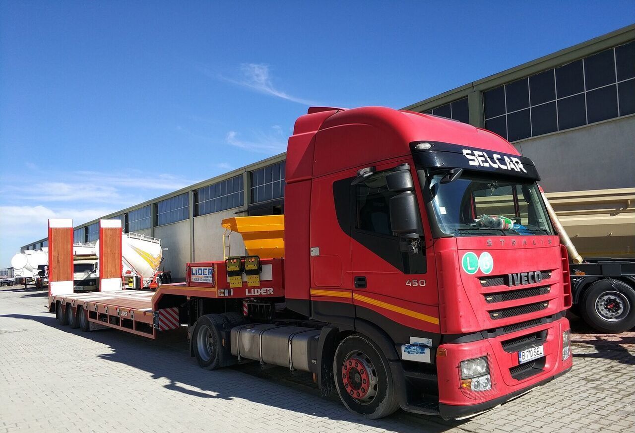 Jaunā Puspiekabe zema profila platforma pārvadāšana smagās tehnikas LIDER 2025  READY IN STOCK 50 TONS CAPACITY LOWBED: foto 13