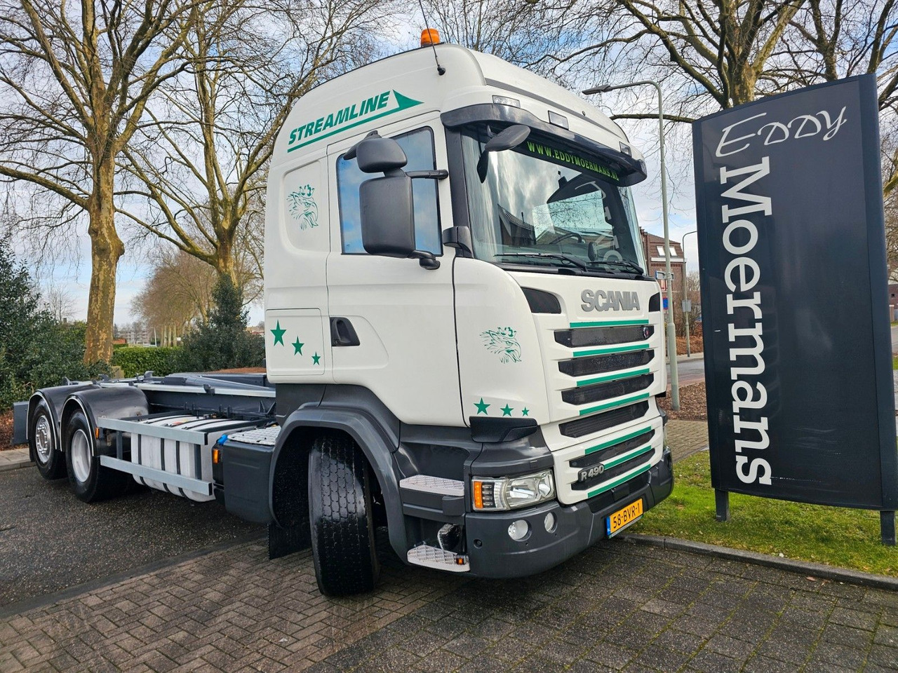 Scania R490 Highline Abrollkipper - Pacēlājs ar āķi: foto 1 Scania R490 Highline Abrollkipper - Pacēlājs ar āķi: foto 1