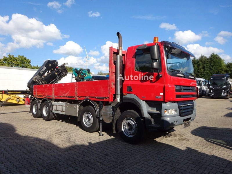 DAF CF 85.410 - Flatbed + crane - Bortu kravas automašīna/ Platforma, Kravas auto ar manipulatoru: foto 2 DAF CF 85.410 - Flatbed + crane - Bortu kravas automašīna/ Platforma, Kravas auto ar manipulatoru: foto 2