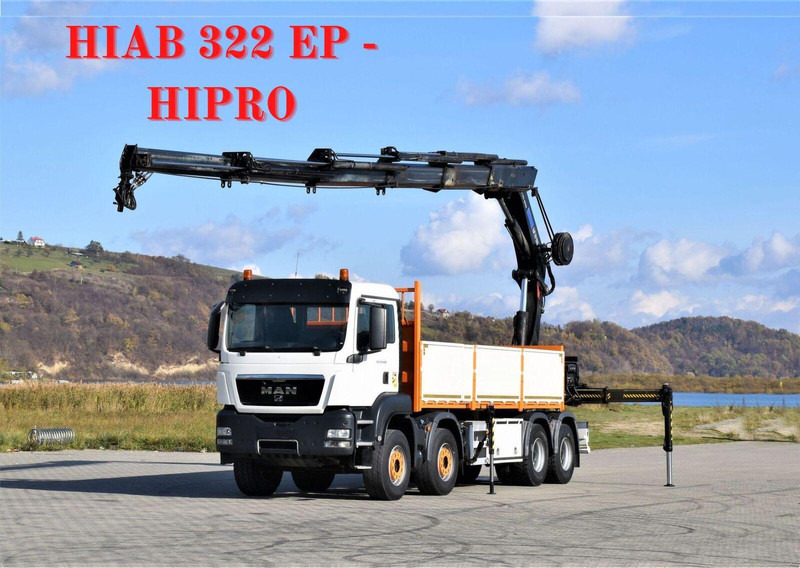 MAN TGS 35.440 * HIAB 322 EP-5HIPRO+FUNK / 8x4! - Bortu kravas automašīna/ Platforma, Kravas auto ar manipulatoru: foto 1 MAN TGS 35.440 * HIAB 322 EP-5HIPRO+FUNK / 8x4! - Bortu kravas automašīna/ Platforma, Kravas auto ar manipulatoru: foto 1