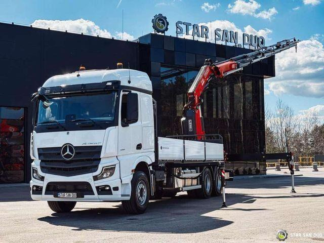 Mercedes-Benz ACTROS 3351 NEW 6x4 Fassi F485 Crane - Bortu kravas automašīna/ Platforma, Kravas auto ar manipulatoru: foto 1 Mercedes-Benz ACTROS 3351 NEW 6x4 Fassi F485 Crane - Bortu kravas automašīna/ Platforma, Kravas auto ar manipulatoru: foto 1
