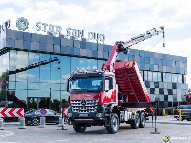 Mercedes-Benz AROCS 3345 6x6 HMF 3220 K hds Crane tipper - Kravas automašīna pašizgāzējs, Kravas auto ar manipulatoru: foto 1 Mercedes-Benz AROCS 3345 6x6 HMF 3220 K hds Crane tipper - Kravas automašīna pašizgāzējs, Kravas auto ar manipulatoru: foto 1