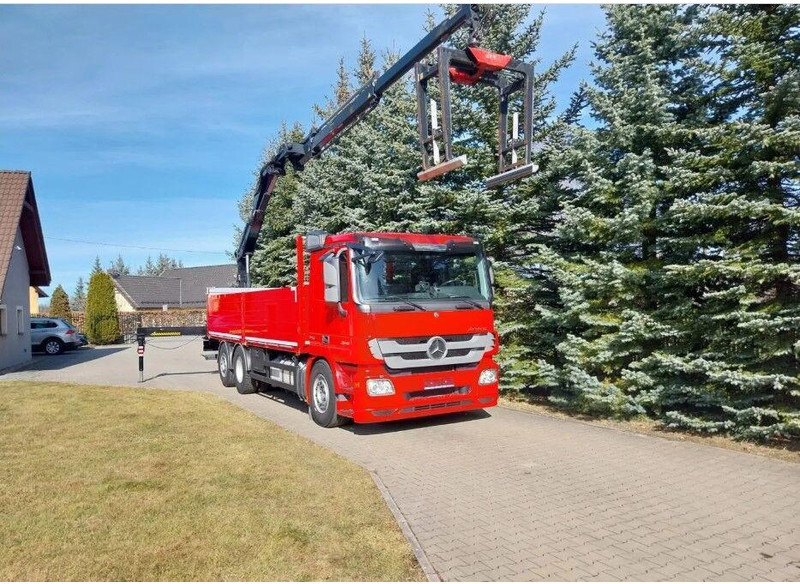 Mercedes-Benz Actros 2546 6x2 Flatbed + Crane HIAB 166 K + RC - Bortu kravas automašīna/ Platforma, Kravas auto ar manipulatoru: foto 1 Mercedes-Benz Actros 2546 6x2 Flatbed + Crane HIAB 166 K + RC - Bortu kravas automašīna/ Platforma, Kravas auto ar manipulatoru: foto 1