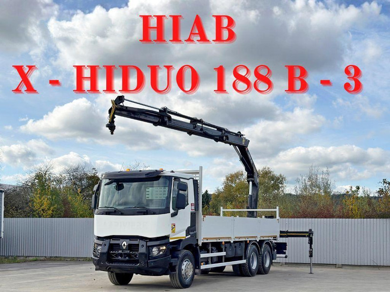 Renault C 380* HIAB X-HIDUO 188 B-3/FUNK*6x4 - Bortu kravas automašīna/ Platforma, Kravas auto ar manipulatoru: foto 1 Renault C 380* HIAB X-HIDUO 188 B-3/FUNK*6x4 - Bortu kravas automašīna/ Platforma, Kravas auto ar manipulatoru: foto 1