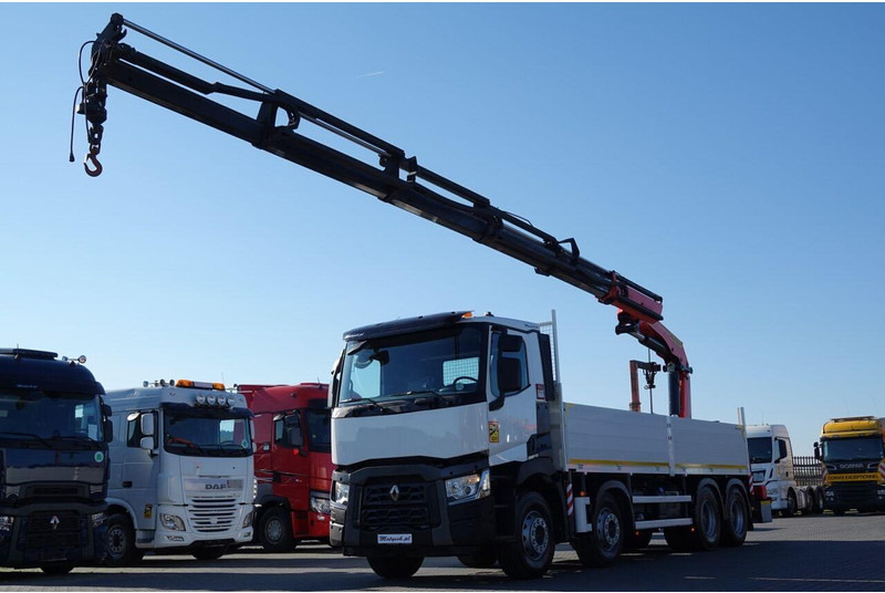 Renault C 430 / 8x4 / SKRZYNIOWY 7 M + HDS PALFINGER 33002 -wysów: 14,5 - Bortu kravas automašīna/ Platforma, Kravas auto ar manipulatoru: foto 2 Renault C 430 / 8x4 / SKRZYNIOWY 7 M + HDS PALFINGER 33002 -wysów: 14,5 - Bortu kravas automašīna/ Platforma, Kravas auto ar manipulatoru: foto 2