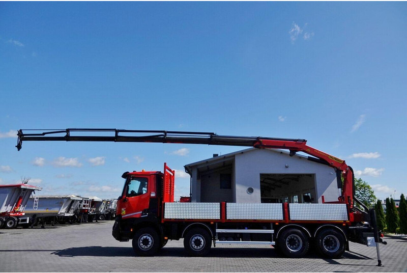 Renault C 430 / 8x4 / SKRZYNIOWY 7 M + HDS PALFINGER PK 2300-EH / WYSÓW - Bortu kravas automašīna/ Platforma, Kravas auto ar manipulatoru: foto 2 Renault C 430 / 8x4 / SKRZYNIOWY 7 M + HDS PALFINGER PK 2300-EH / WYSÓW - Bortu kravas automašīna/ Platforma, Kravas auto ar manipulatoru: foto 2