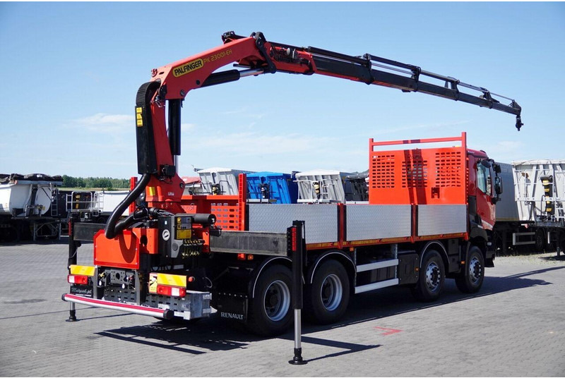 Renault C 430 / 8x4 / SKRZYNIOWY 7 M + HDS PALFINGER PK 2300-EH / WYSÓW - Bortu kravas automašīna/ Platforma, Kravas auto ar manipulatoru: foto 4 Renault C 430 / 8x4 / SKRZYNIOWY 7 M + HDS PALFINGER PK 2300-EH / WYSÓW - Bortu kravas automašīna/ Platforma, Kravas auto ar manipulatoru: foto 4