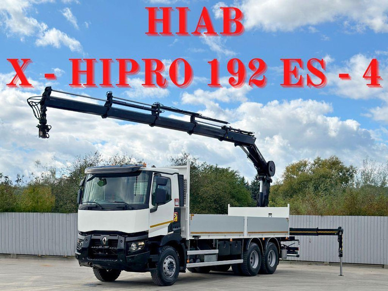 Renault C 430 *HIAB X - HIPRO 192 ES -4 + FUNK* 6x4 - Bortu kravas automašīna/ Platforma, Kravas auto ar manipulatoru: foto 1 Renault C 430 *HIAB X - HIPRO 192 ES -4 + FUNK* 6x4 - Bortu kravas automašīna/ Platforma, Kravas auto ar manipulatoru: foto 1