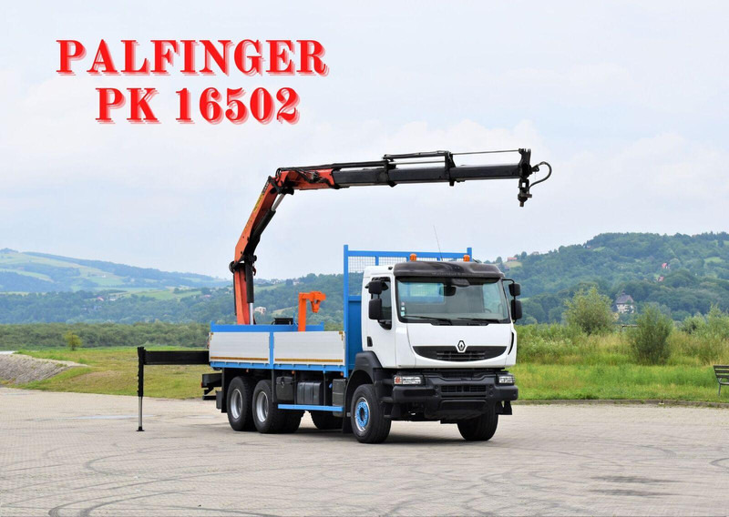 Renault KERAX 370 - Bortu kravas automašīna/ Platforma, Kravas auto ar manipulatoru: foto 1 Renault KERAX 370 - Bortu kravas automašīna/ Platforma, Kravas auto ar manipulatoru: foto 1