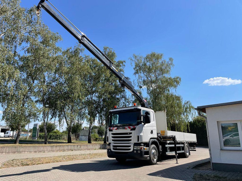 Scania G 380 Pritsche Kran Hiab 122B - Bortu kravas automašīna/ Platforma, Kravas auto ar manipulatoru: foto 1 Scania G 380 Pritsche Kran Hiab 122B - Bortu kravas automašīna/ Platforma, Kravas auto ar manipulatoru: foto 1