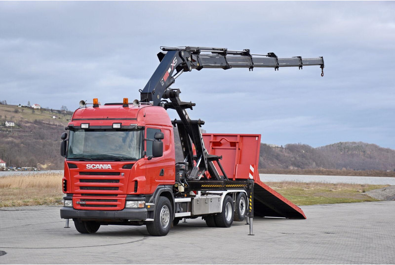 Scania G 400 - Kravas automašīna - kabeļu sistēma, Kravas auto ar manipulatoru: foto 2 Scania G 400 - Kravas automašīna - kabeļu sistēma, Kravas auto ar manipulatoru: foto 2