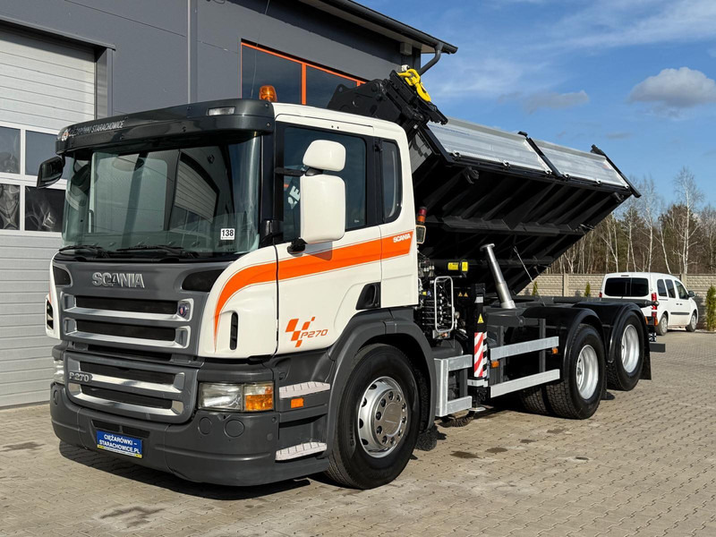 Kravas automašīna pašizgāzējs, Kravas auto ar manipulatoru Scania SCANIA P270 6x2 wywrotka 3-stronna + HDS TEREX ATLAS 165.2E: foto 10