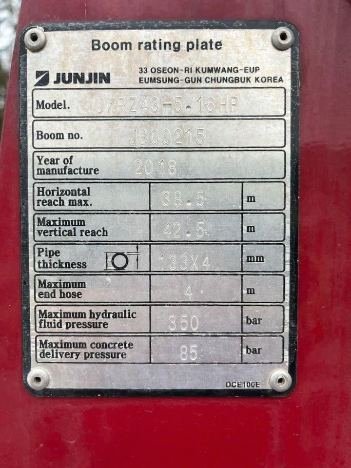 Betona sūknis Volvo FMX500 8x4 / JUN JIN 43 mtr pump: foto 9