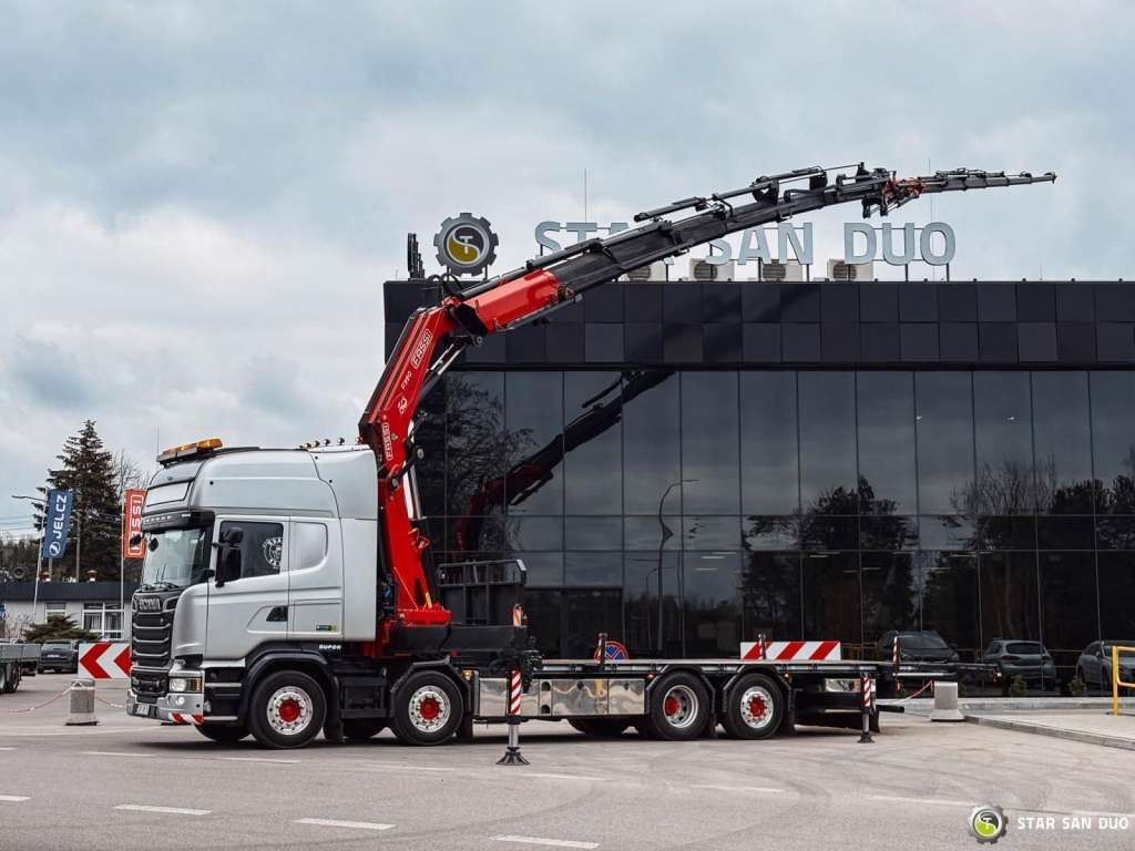Kravas auto ar manipulatoru Scania  R730 8x2 Fassi F990 Fly Jib 30m Crane Euro 6: foto 7