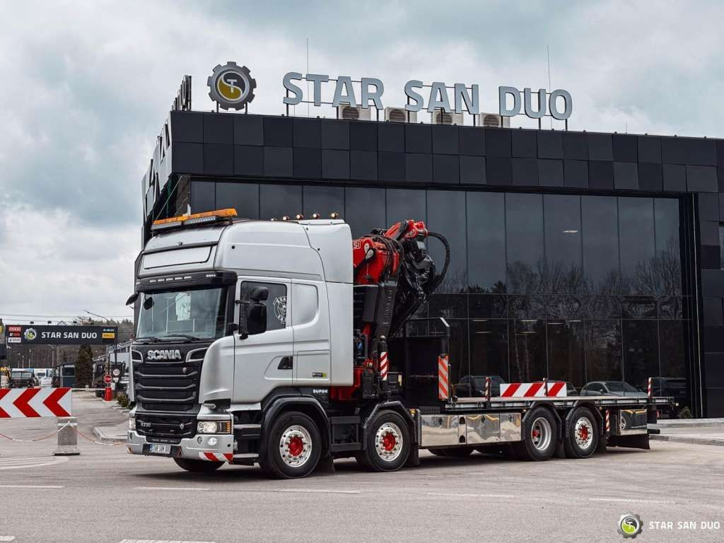 Kravas auto ar manipulatoru Scania  R730 8x2 Fassi F990 Fly Jib 30m Crane Euro 6: foto 6