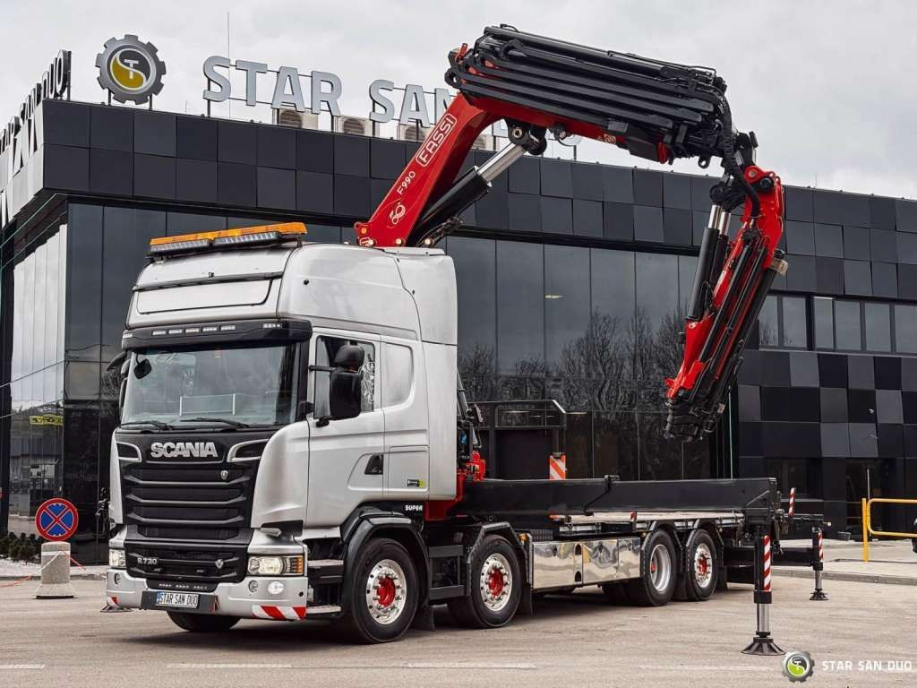 Kravas auto ar manipulatoru Scania  R730 8x2 Fassi F990 Fly Jib 30m Crane Euro 6: foto 16