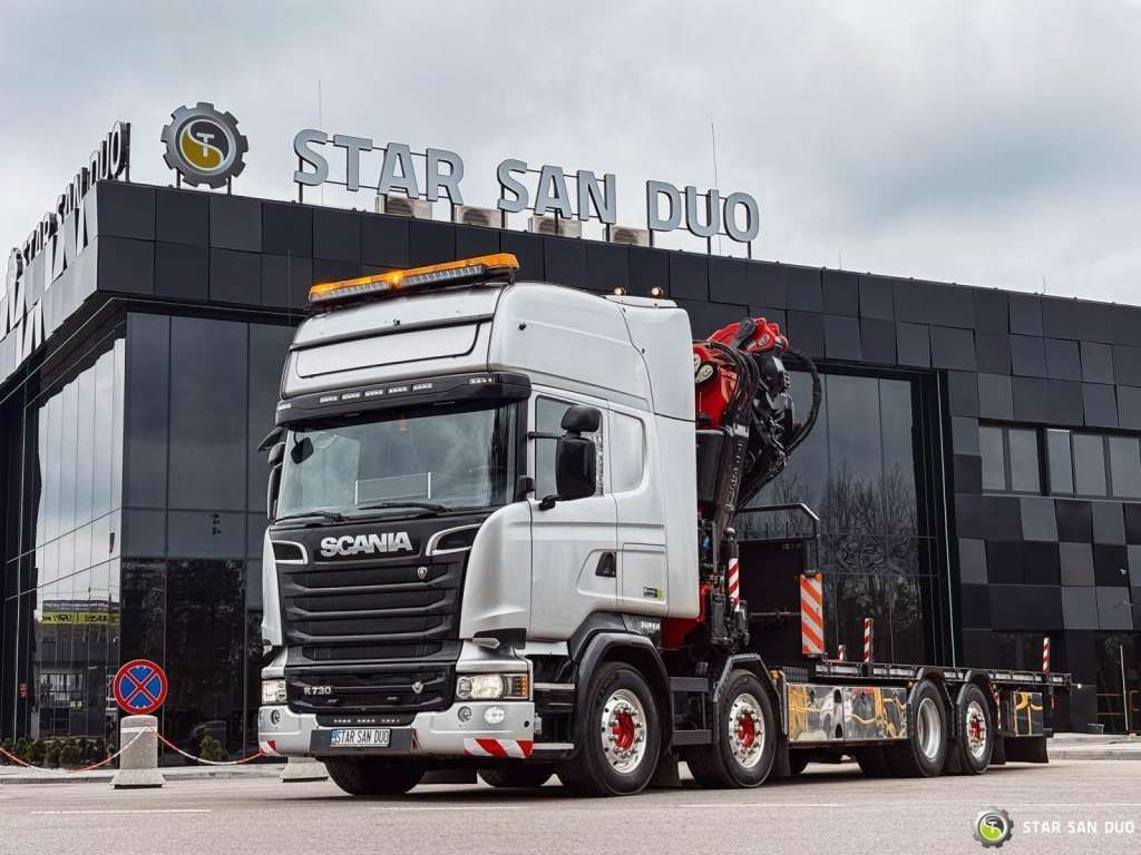 Kravas auto ar manipulatoru Scania  R730 8x2 Fassi F990 Fly Jib 30m Crane Euro 6: foto 12