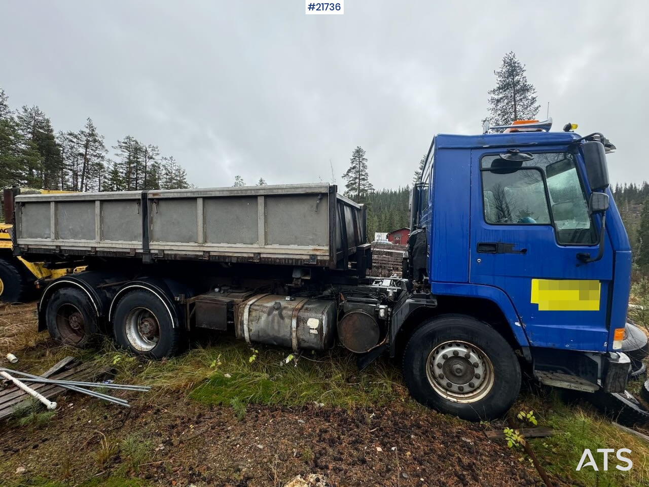 Volvo FL12 m/ 22 t/m Palfinger kran, tømmerflak, Dumperkasse og plan. - Kravas auto ar manipulatoru: foto 2 Volvo FL12 m/ 22 t/m Palfinger kran, tømmerflak, Dumperkasse og plan. - Kravas auto ar manipulatoru: foto 2
