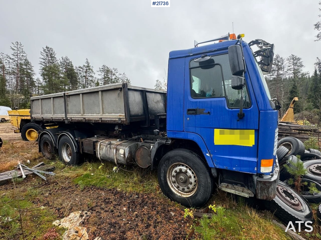 Volvo FL12 m/ 22 t/m Palfinger kran, tømmerflak, Dumperkasse og plan. - Kravas auto ar manipulatoru: foto 1 Volvo FL12 m/ 22 t/m Palfinger kran, tømmerflak, Dumperkasse og plan. - Kravas auto ar manipulatoru: foto 1