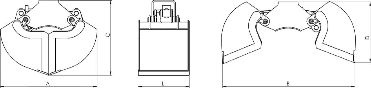 Clamshell bucket with sidewalls BV-L 320 - Greifera kauss - Celtnis-manipulators: foto 3 Clamshell bucket with sidewalls BV-L 320 - Greifera kauss - Celtnis-manipulators: foto 3