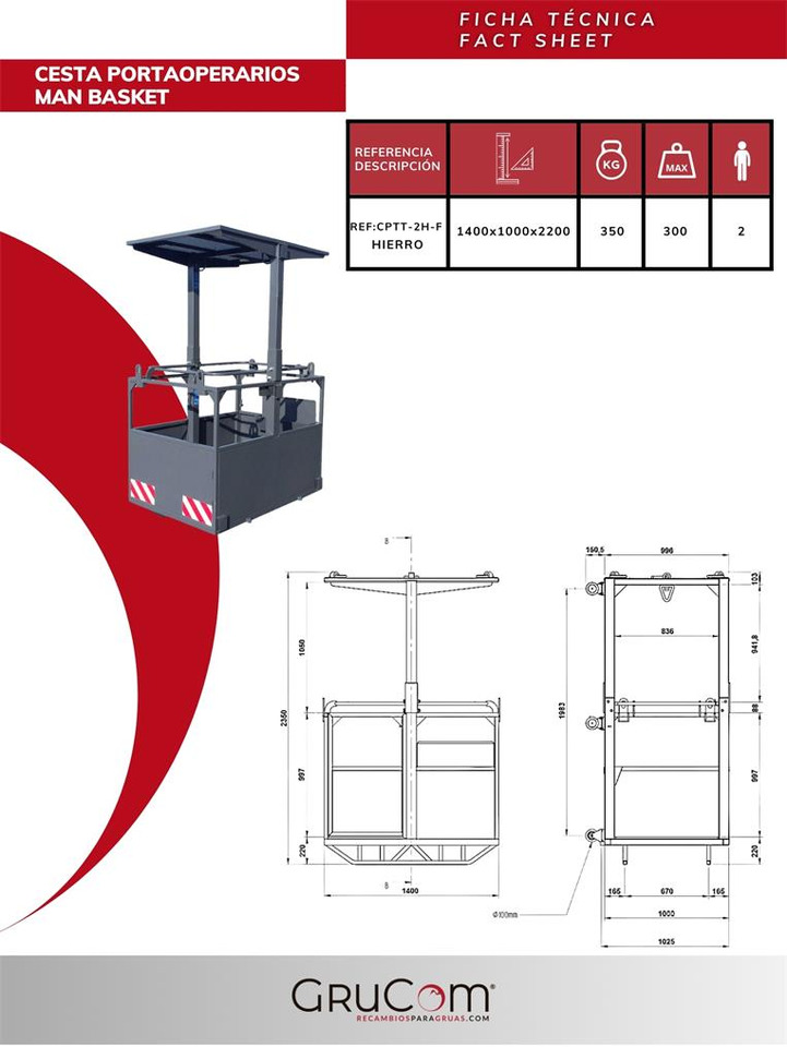 Suspended iron man basket for tower cranes CPTT-2H-F - Papildaprīkojums - Celtnis-manipulators: foto 3 Suspended iron man basket for tower cranes CPTT-2H-F - Papildaprīkojums - Celtnis-manipulators: foto 3