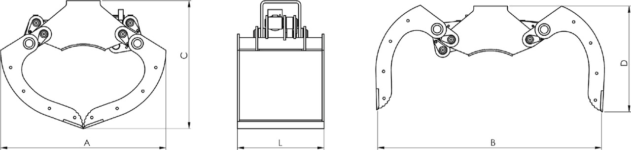 Pearced clamshell bucket BV-MR 50 SG - Greifera kauss - Celtnis-manipulators: foto 3 Pearced clamshell bucket BV-MR 50 SG - Greifera kauss - Celtnis-manipulators: foto 3