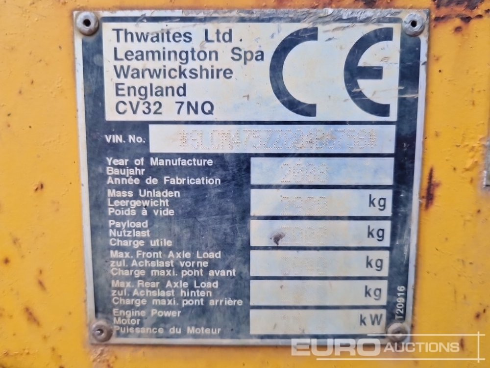 Mini pašizgāzējs 2008 Thwaites MACH 475: foto 26 Mini pašizgāzējs 2008 Thwaites MACH 475: foto 26