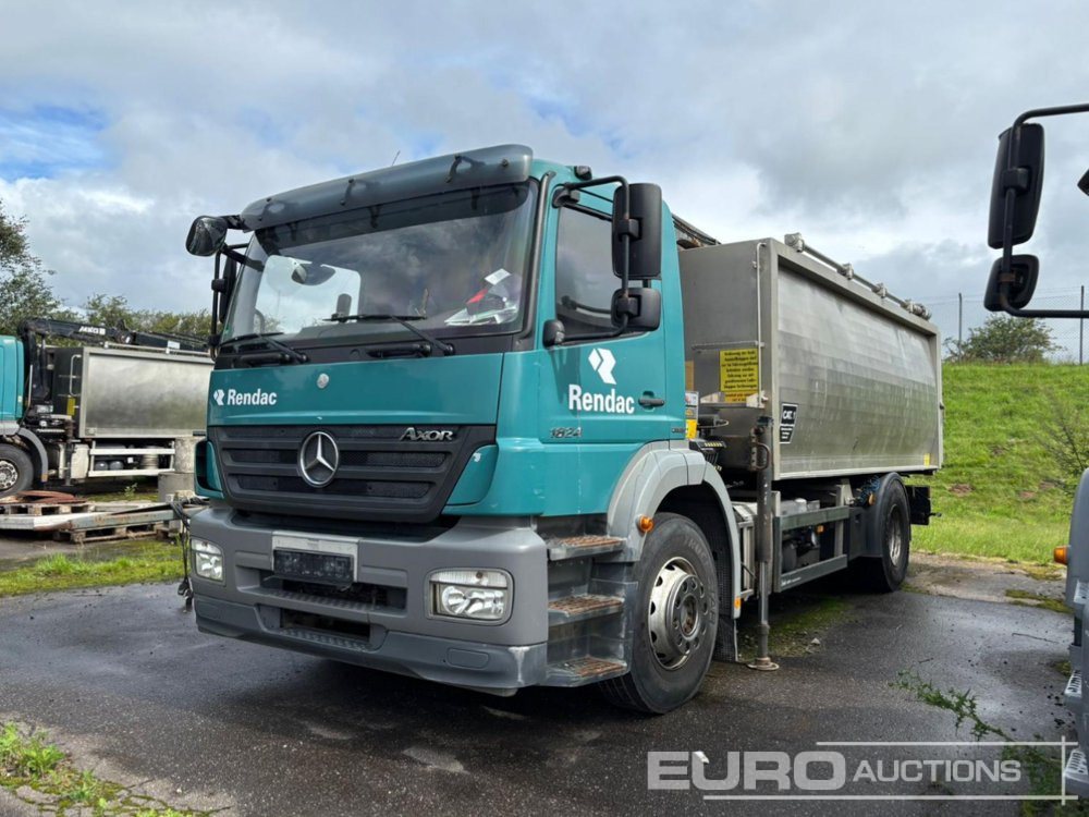 2009 Mercedes Axor 1824L 4x2, Crane, Stamps, Stainless Steel container - Kravas automašīna pašizgāzējs: foto 1 2009 Mercedes Axor 1824L 4x2, Crane, Stamps, Stainless Steel container - Kravas automašīna pašizgāzējs: foto 1