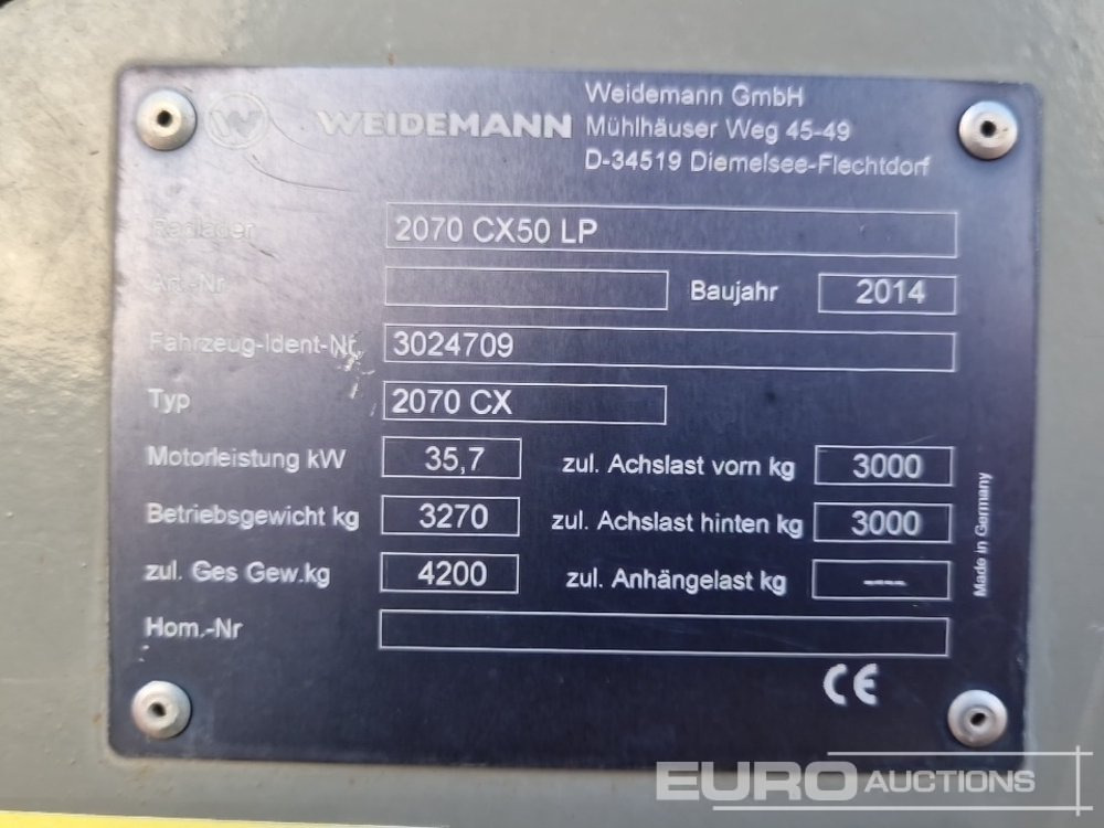 Riteņu iekrāvējs 2014 Weidemann 2070 LP CX50: foto 28 Riteņu iekrāvējs 2014 Weidemann 2070 LP CX50: foto 28