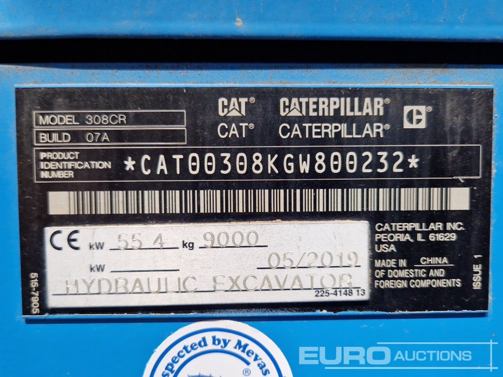 Mini-ekskavators 2019 CAT 308CR: foto 40