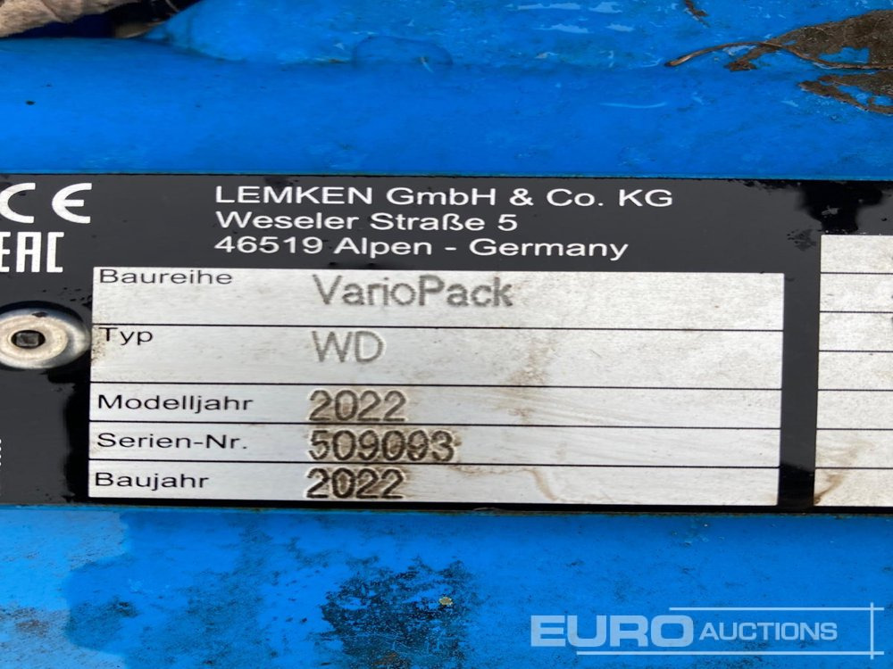 2022 Lemken VarioPack WD 3.5 Meters - Lauksaimniecības tehnika: foto 1 2022 Lemken VarioPack WD 3.5 Meters - Lauksaimniecības tehnika: foto 1