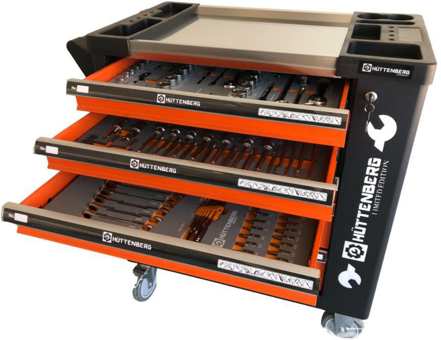 Unused Hüttenberg Tool Trolley, 6 Drawers with Tools - Garāžu aprīkojums: foto 1 Unused Hüttenberg Tool Trolley, 6 Drawers with Tools - Garāžu aprīkojums: foto 1