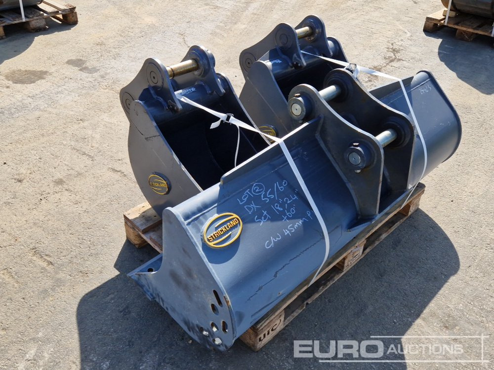 Unused Strickland 60" Ditching, 24", 18" Digging Buckets, 45mm Pin to suit Doosan DX55/60 (3 of) - Kauss: foto 2 Unused Strickland 60" Ditching, 24", 18" Digging Buckets, 45mm Pin to suit Doosan DX55/60 (3 of) - Kauss: foto 2