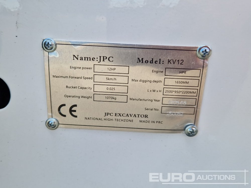 Mini-ekskavators Unused 2025 JPC KV 12: foto 45