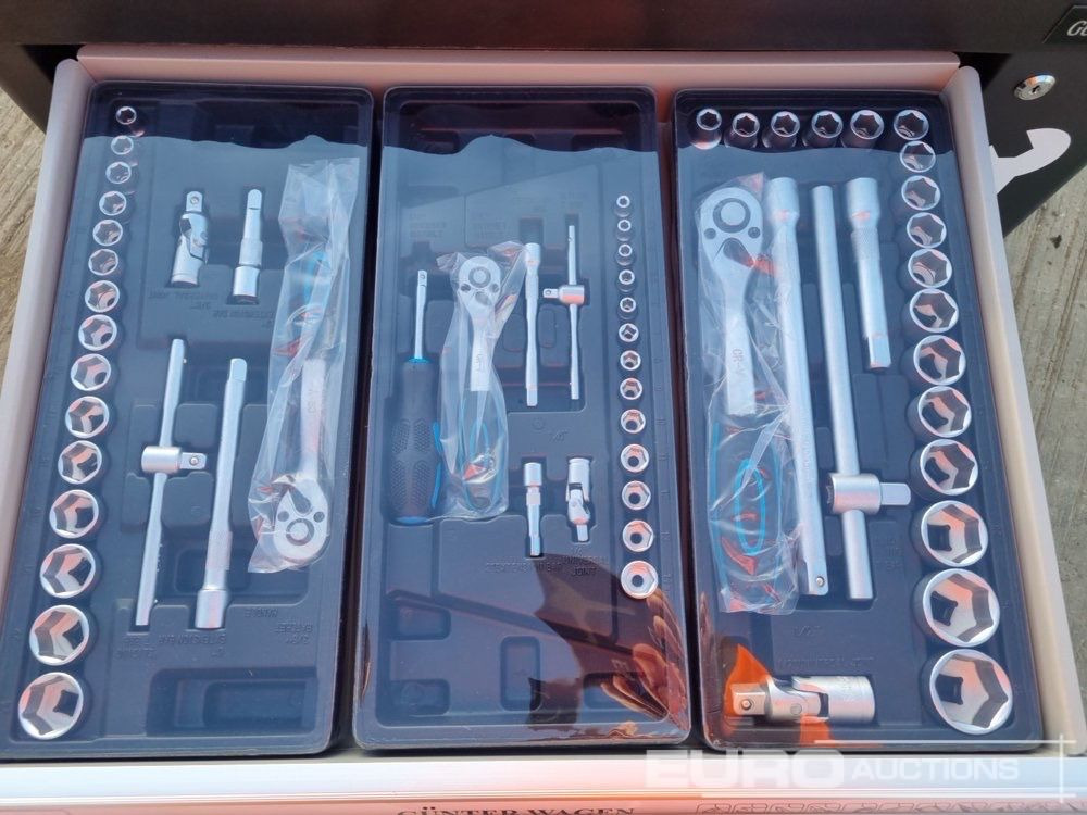 Garāžu aprīkojums Unused Germany Tools Tools Trolley, 220Pcs, Complete with Tools, 6 Drawers  / Carro Porta Herramientas Completo, 6 Cajones: foto 8