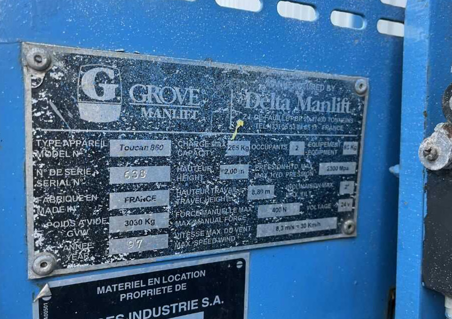 Grove Toucan860 - Torņa pacēlājs: foto 4 Grove Toucan860 - Torņa pacēlājs: foto 4