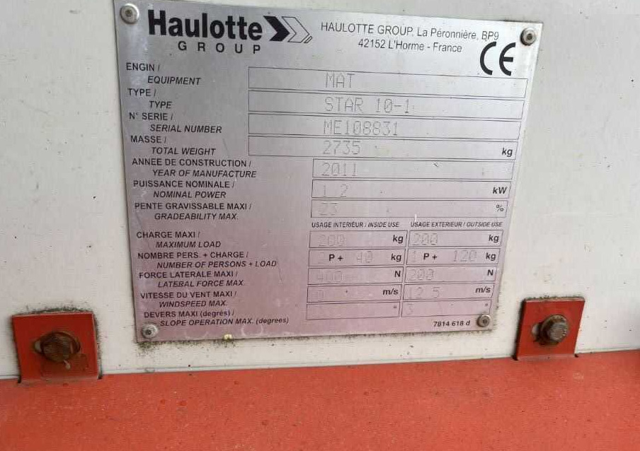 Haulotte STAR 10-1 - Torņa pacēlājs: foto 4 Haulotte STAR 10-1 - Torņa pacēlājs: foto 4