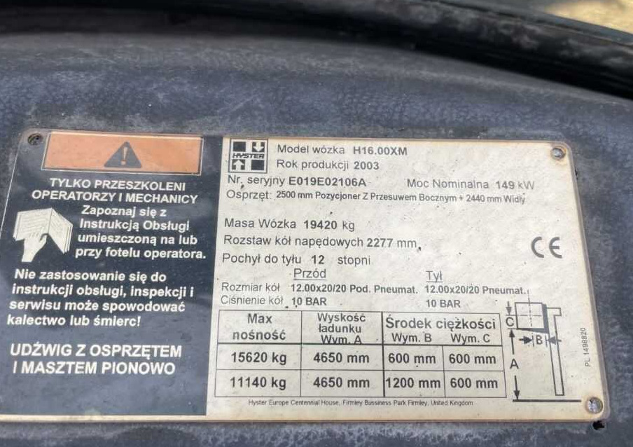 Hyster H16.00XM - Dīzeļiekrāvējs: foto 1 Hyster H16.00XM - Dīzeļiekrāvējs: foto 1