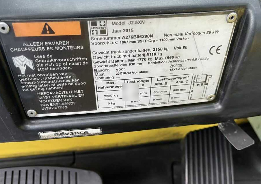 Hyster J2.5XN - Elektroiekrāvējs: foto 4 Hyster J2.5XN - Elektroiekrāvējs: foto 4