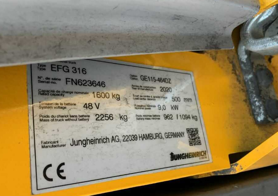 Jungheinrich EFG316 - Elektroiekrāvējs: foto 4 Jungheinrich EFG316 - Elektroiekrāvējs: foto 4