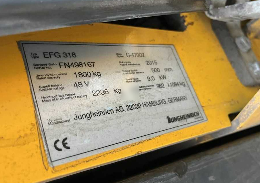 Jungheinrich EFG318 - Elektroiekrāvējs: foto 4 Jungheinrich EFG318 - Elektroiekrāvējs: foto 4