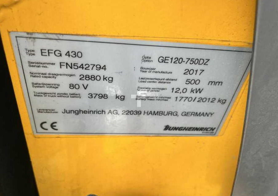 Jungheinrich EFG430 - Elektroiekrāvējs: foto 4 Jungheinrich EFG430 - Elektroiekrāvējs: foto 4