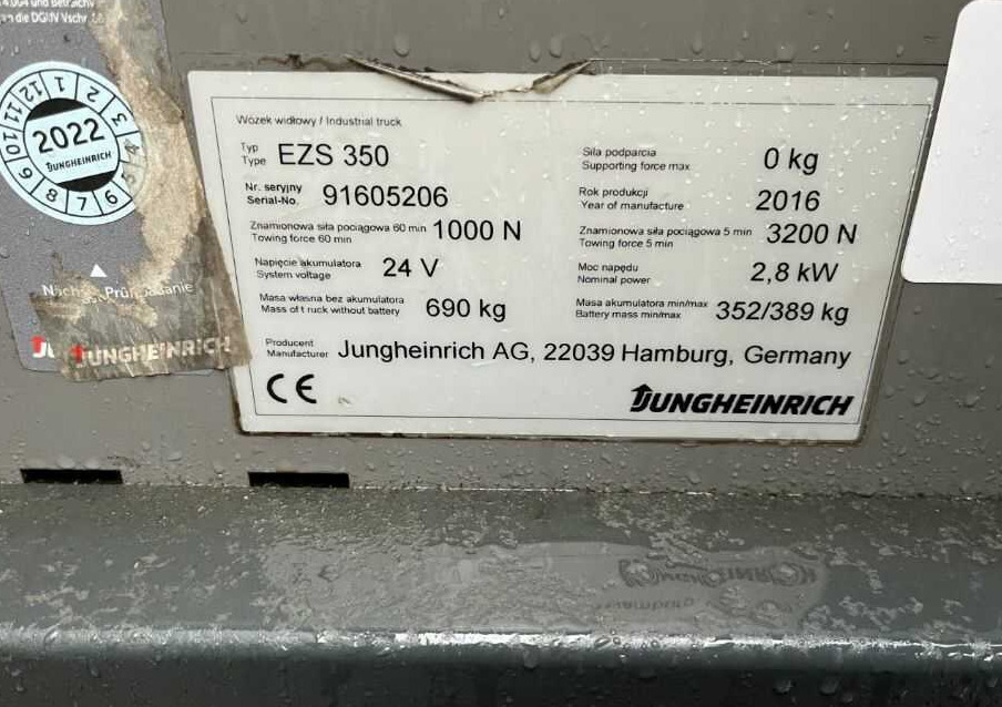Jungheinrich EZS350 - Noliktavas vilcējs: foto 4 Jungheinrich EZS350 - Noliktavas vilcējs: foto 4