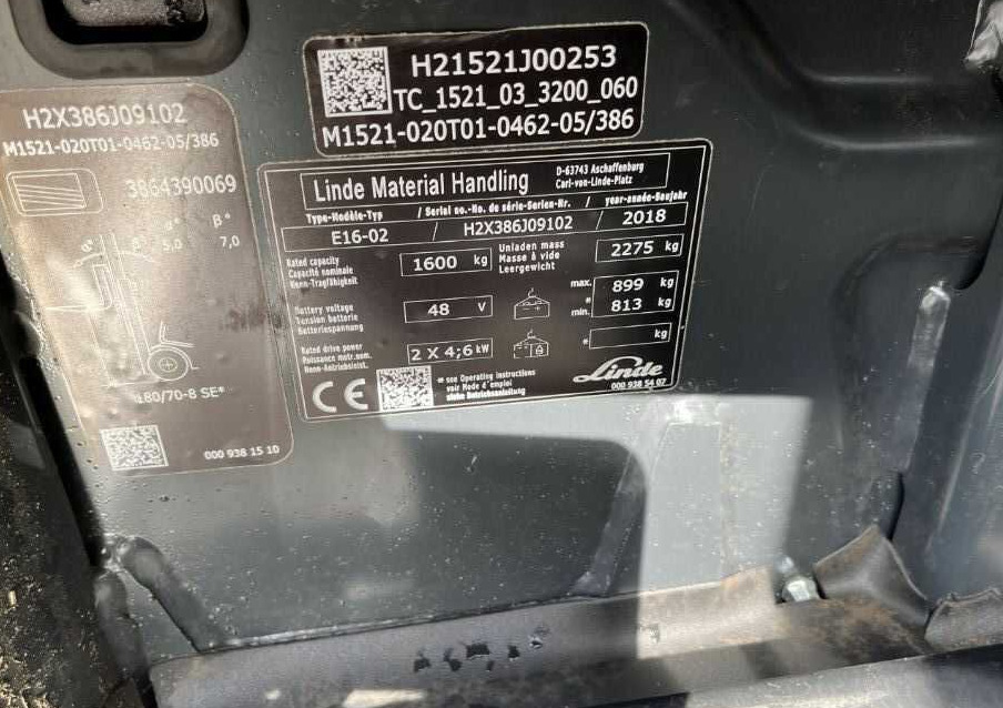 Linde E16-02 - Elektroiekrāvējs: foto 4 Linde E16-02 - Elektroiekrāvējs: foto 4