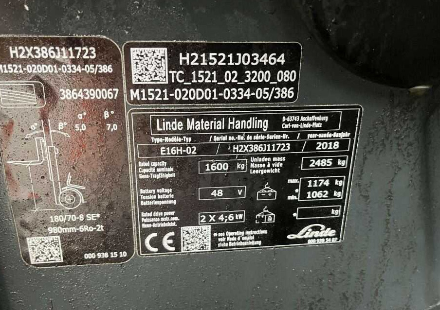 Linde E16H-02 - Elektroiekrāvējs: foto 4 Linde E16H-02 - Elektroiekrāvējs: foto 4
