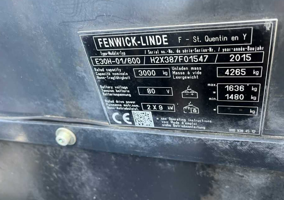 Linde E30H-01/600 - Elektroiekrāvējs: foto 4 Linde E30H-01/600 - Elektroiekrāvējs: foto 4
