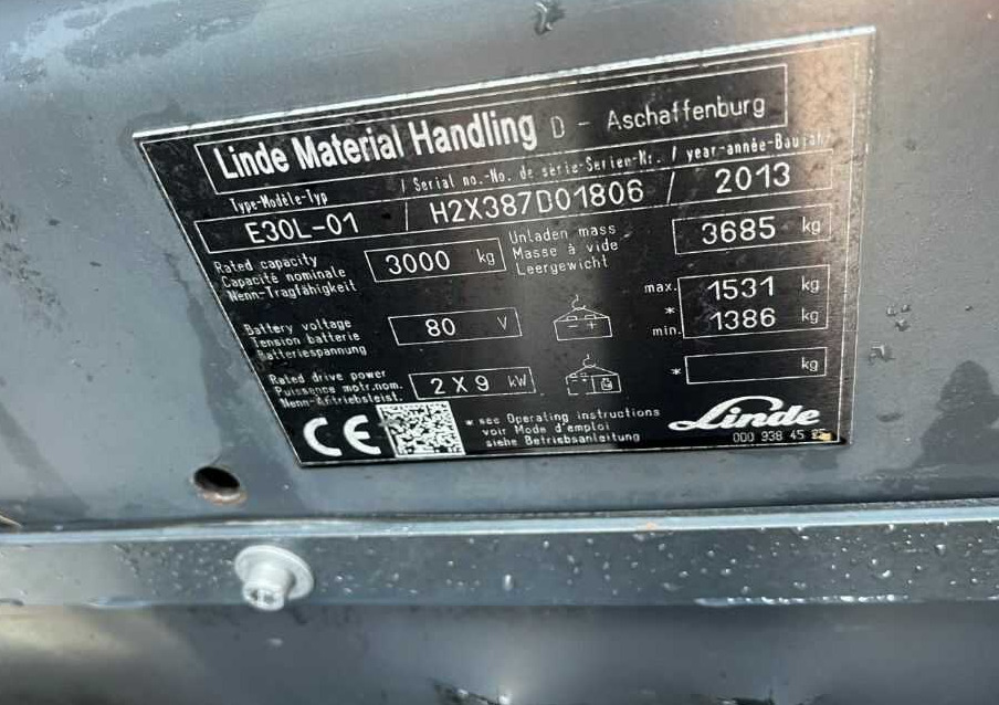 Linde E30L-01 - Elektroiekrāvējs: foto 4 Linde E30L-01 - Elektroiekrāvējs: foto 4