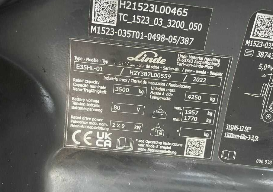 Linde E35HL-01 - Elektroiekrāvējs: foto 4 Linde E35HL-01 - Elektroiekrāvējs: foto 4