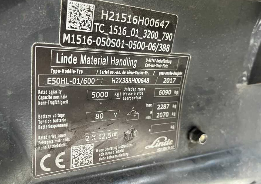 Linde E50HL-01/600 - Elektroiekrāvējs: foto 4 Linde E50HL-01/600 - Elektroiekrāvējs: foto 4